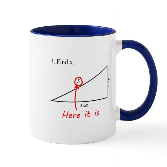 CafePress - Find X Math Problem Large Mug - 11 oz Ceramic Mug - Novelty Coffee Tea Cup