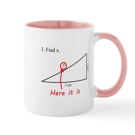 CafePress - Find X Math Problem Large Mug - 11 oz Ceramic Mug - Novelty Coffee Tea Cup