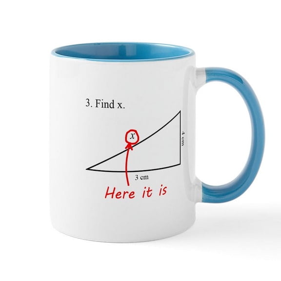 CafePress - Find X Math Problem Large Mug - 11 oz Ceramic Mug - Novelty Coffee Tea Cup