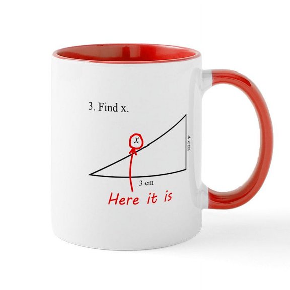 CafePress - Find X Math Problem Large Mug - 11 oz Ceramic Mug - Novelty Coffee Tea Cup
