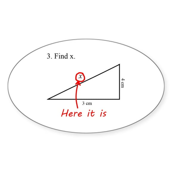 CafePress - Find X Math Problem - Sticker (Oval)