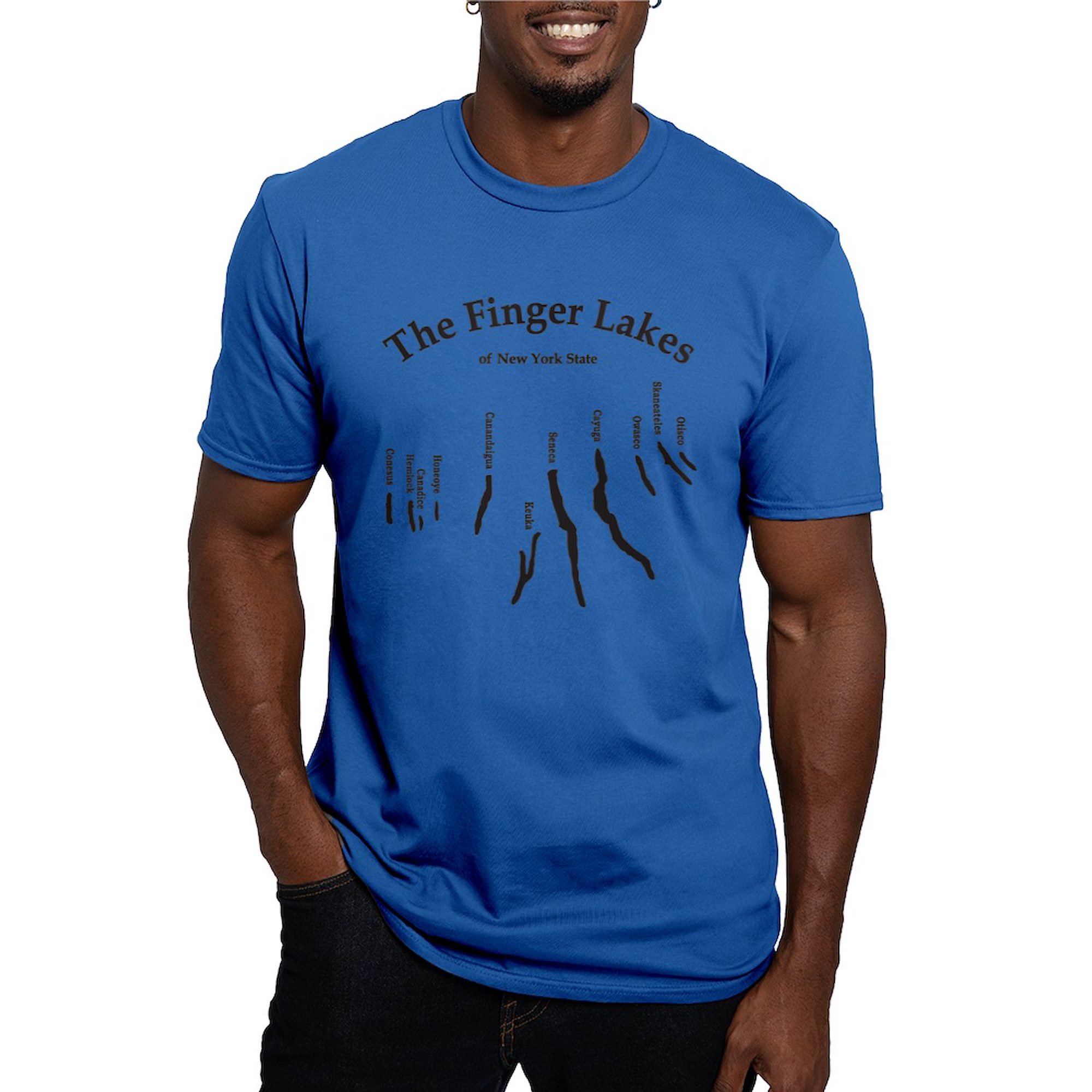 CafePress - Finger Lakes 2 Logo T Shirt - Men's Fitted T-Shirt - image 1 of 4