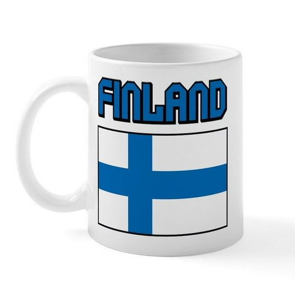 CafePress - Finland Flag Mug - 11 oz Ceramic Mug - Novelty Coffee Tea Cup
