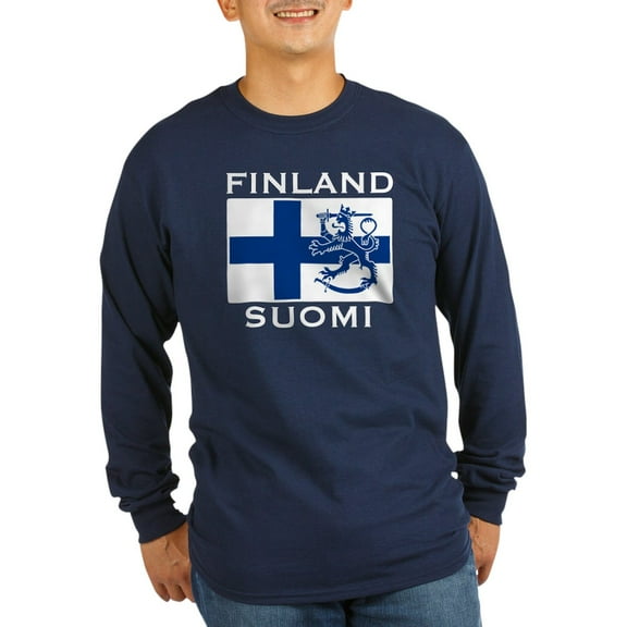 CafePress - Finland Suomi Flag Long Sleeve Dark T Shirt - Long Sleeve Dark T-Shirt