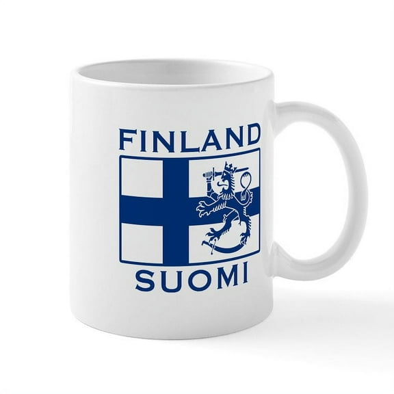 CafePress - Finland Suomi Flag Mug - 11 oz Ceramic Mug - Novelty Coffee Tea Cup
