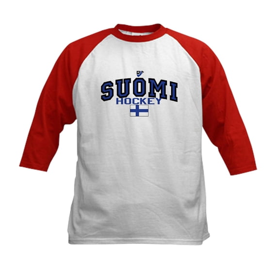 CafePress - Finland(Suomi) Hockey Kids Baseball Jersey - Kids Cotton Baseball Jersey, 3/4 Sleeve Shirt