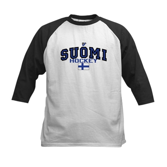CafePress - Finland(Suomi) Hockey Kids Baseball Jersey - Kids Cotton Baseball Jersey, 3/4 Sleeve Shirt