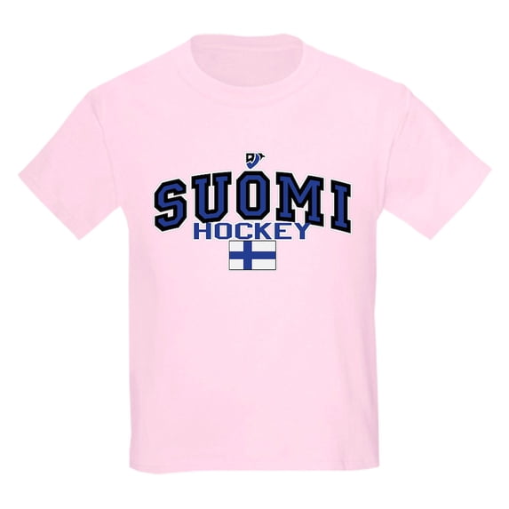 CafePress - Finland(Suomi) Hockey Kids Light T Shirt - Light Classic Kids Graphic, Short Sleeve T-Shirt, Sizes XS-XL