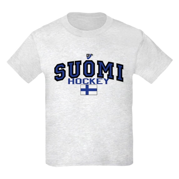 CafePress - Finland(Suomi) Hockey Kids Light T Shirt - Light Classic Kids Graphic, Short Sleeve T-Shirt, Sizes XS-XL