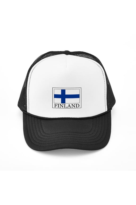 - Finland - Adjustable Unisex Printed Trucker Hat with Mesh Back