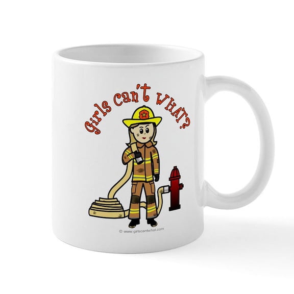 CafePress - Firefighter Blonde Mugs - 11 oz Ceramic Mug - Novelty Coffee Tea Cup