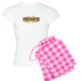 thumbnail image 1 of CafePress - Firefighter Double Flames Women's Light Pajamas - Women's Short Sleeve Print T-Shirt and Pants Light Cotton Pajama Set, 1 of 7