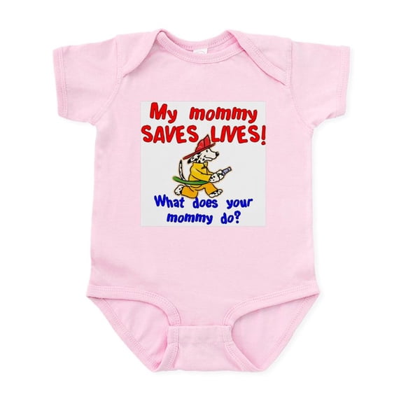 CafePress - Firefighter Mommy Infant Bodysuit - Baby Light Bodysuit, Size Newborn - 24 Months