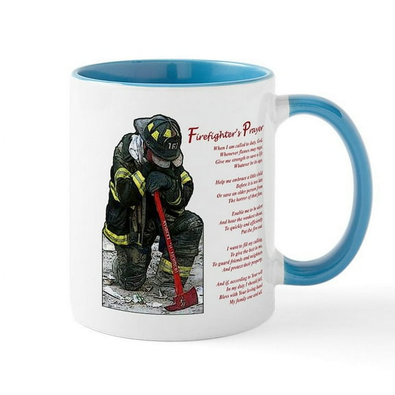 CafePress - Firefighter Prayer Mug - 11 oz Ceramic Mug - Novelty Coffee Tea Cup