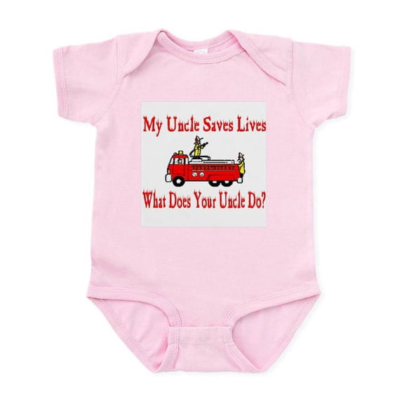 CafePress - Firefighter Saves Lives Uncle Infant Bodysuit - Baby Light Bodysuit, Size Newborn - 24 Months