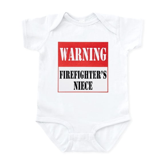CafePress - Firefighter Warning Niece Infant Bodysuit - Baby Light Bodysuit, Size Newborn - 24 Months