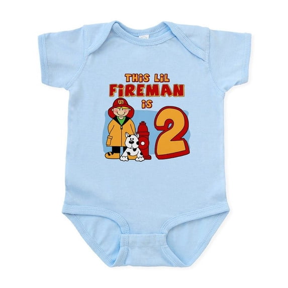 CafePress - Fireman 2Nd Birthday Infant Bodysuit - Baby Light Bodysuit, Size Newborn - 24 Months
