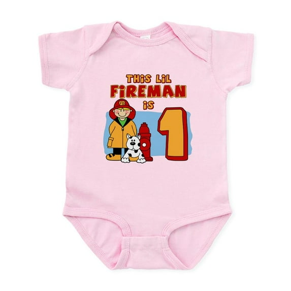 CafePress - Fireman First Birthday Infant Bodysuit - Baby Light Bodysuit, Size Newborn - 24 Months