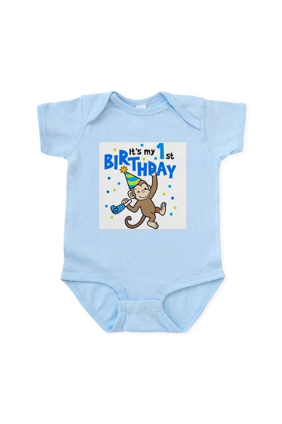 - First Birthday Monkey Infant Bodysuit - Baby Light Bodysuit, Size Newborn - 24 Months