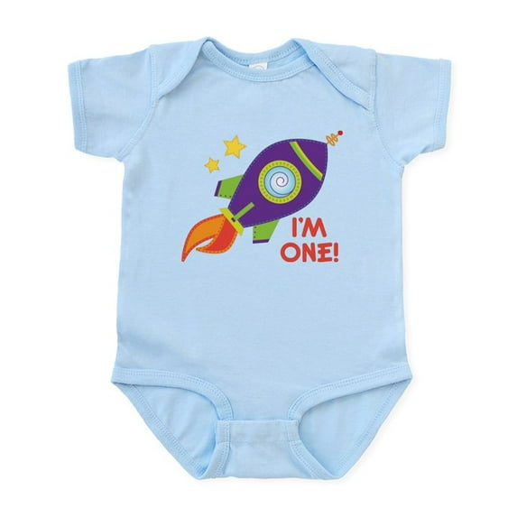 CafePress - First Birthday Space Rocket Infant Bodysuit - Baby Light Bodysuit, Size Newborn - 24 Months