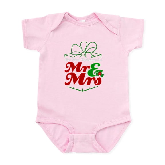 CafePress - First Christmas As Mr. &Amp; Mrs. Newlyw Body Suit - Baby Light Bodysuit, Size Newborn - 24 Months