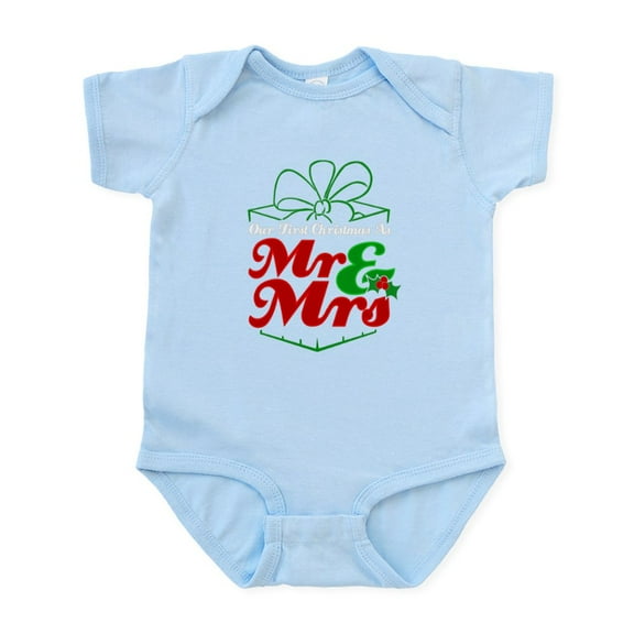 CafePress - First Christmas As Mr. &Amp; Mrs. Newlyw Body Suit - Baby Light Bodysuit, Size Newborn - 24 Months