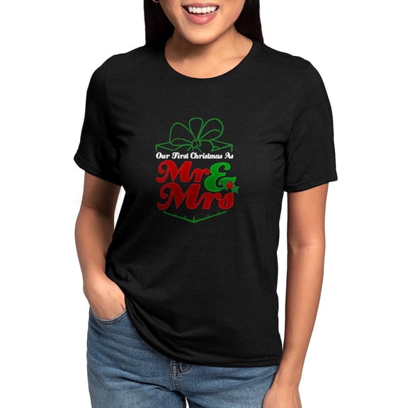 CafePress - First Christmas As Mr. &Amp; Mrs. Newlywed T Shirt - Womens Tri-blend T-Shirt