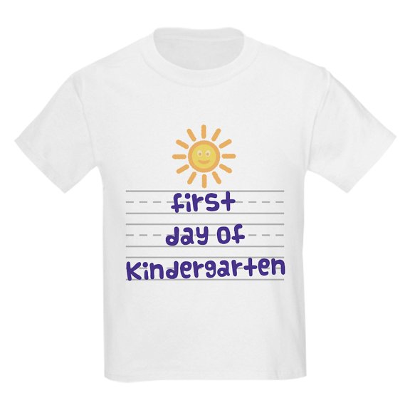 CafePress - First Day Of Kindergarten Kids Light T Shirt - Light T-Shirt Kids XS-XL