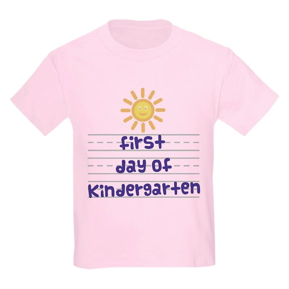 CafePress - First Day Of Kindergarten Kids Light T Shirt - Light T-Shirt Kids XS-XL