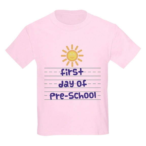 CafePress - First Day Of Pre School Kids Light T Shirt - Light T-Shirt Kids XS-XL
