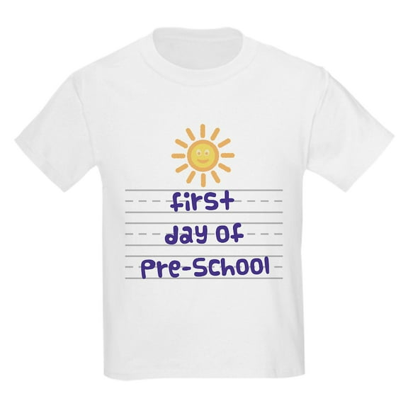 CafePress - First Day Of Pre School Kids Light T Shirt - Light T-Shirt Kids XS-XL