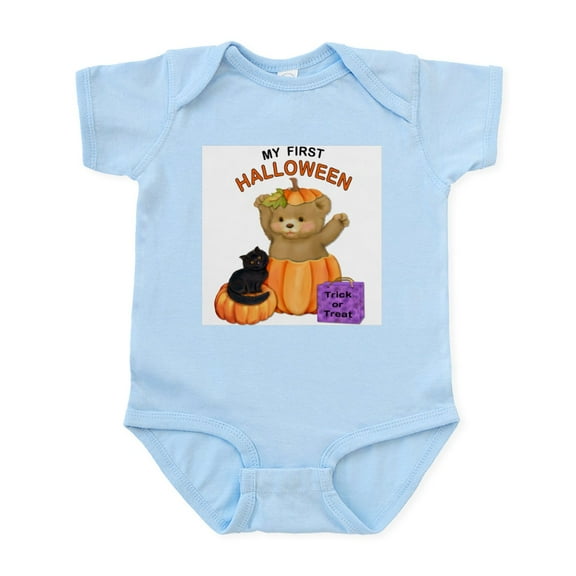CafePress - First Halloween Teddy Infant Bodysuit - Baby Light Bodysuit, Size Newborn - 24 Months