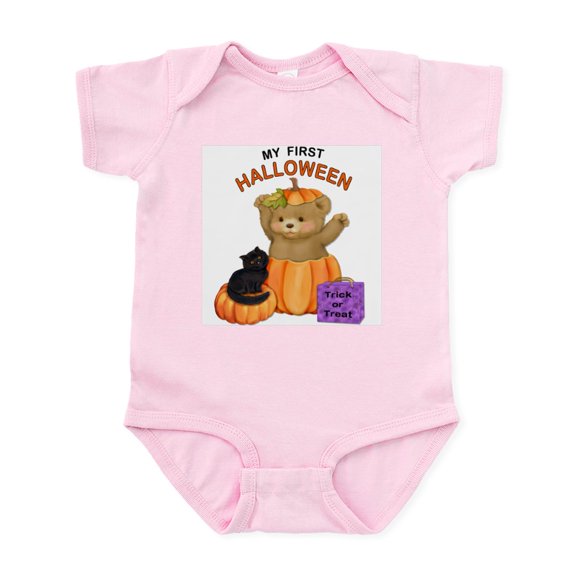CafePress - First Halloween Teddy Infant Bodysuit - Baby Light Bodysuit, Size Newborn - 24 Months