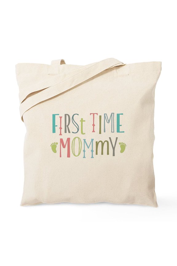 - First Time Mommy Tote Bag - Unisex Canvas Tote Bag, Beige, 1-Piece
