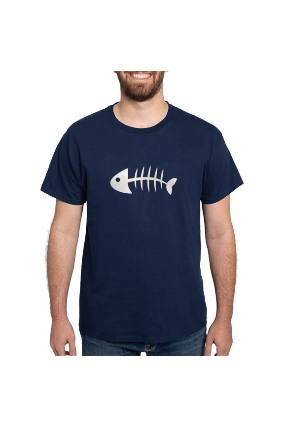 - Fish Bones T Shirt - Men's Classic Graphic Cotton T-Shirt