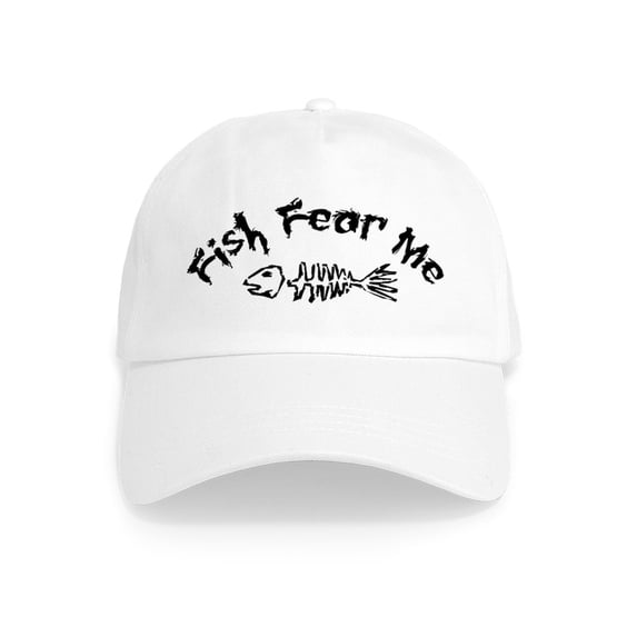 CafePress - Fish Fear Me Cap - Adjustable 100% Brushed Unisex Casual Cotton Baseball Cap, Beige, 1