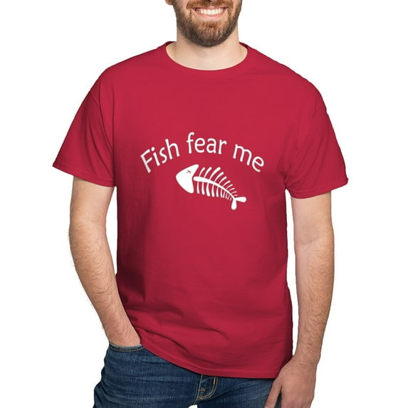 CafePress - Fish Fear Me Dark T Shirt - Men's Classic Graphic Cotton T-Shirt