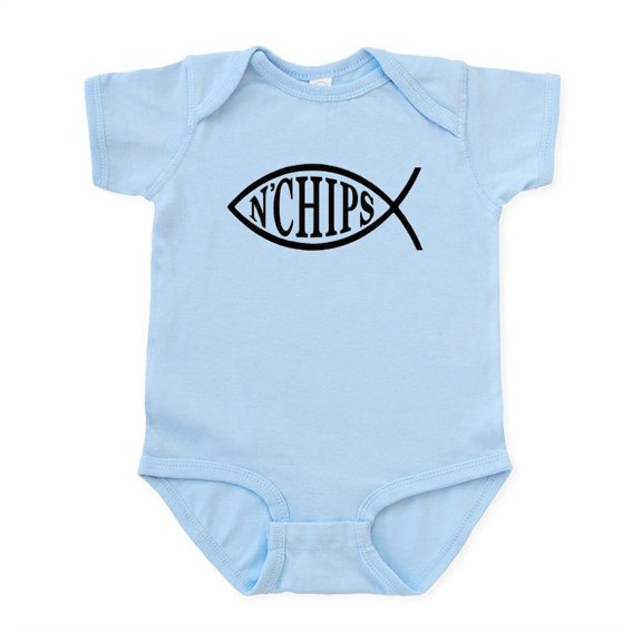 CafePress - Fish N' Chips Infant Bodysuit - Baby Light Bodysuit