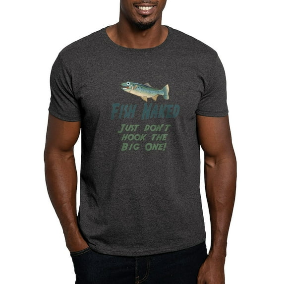 CafePress - Fish Naked Dark T Shirt - Men's Classic Graphic Cotton T-Shirt