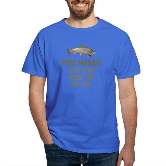 CafePress - Fish Naked Dark T Shirt - Men's Classic Graphic Cotton T-Shirt