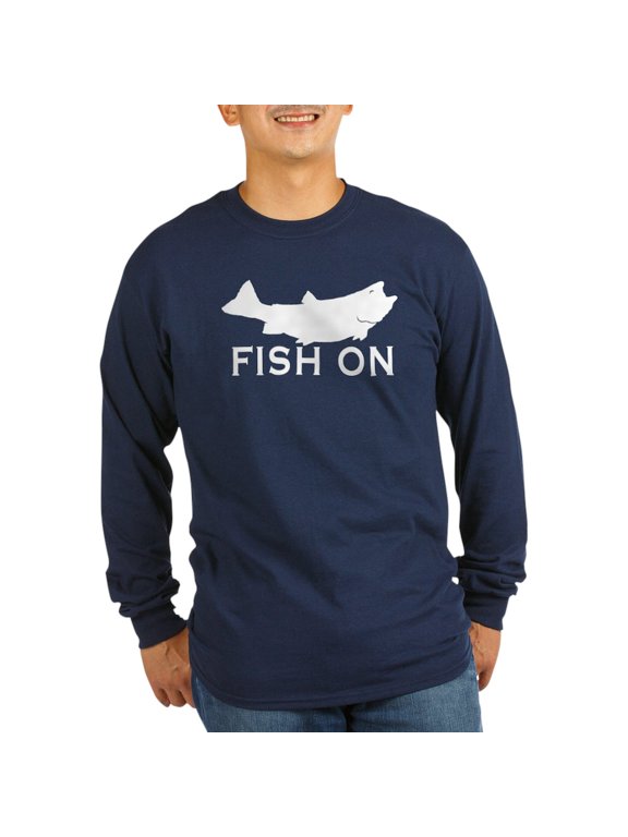 - Fish On Long Sleeve Dark T Shirt - Long Sleeve Dark T-Shirt
