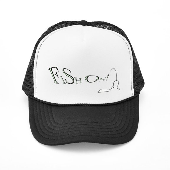 CafePress - Fish On! Make This The Lucky Fishing Design Trucke - Trucker Hat - Polyester Foam Front and Nylon Mesh Weave Back