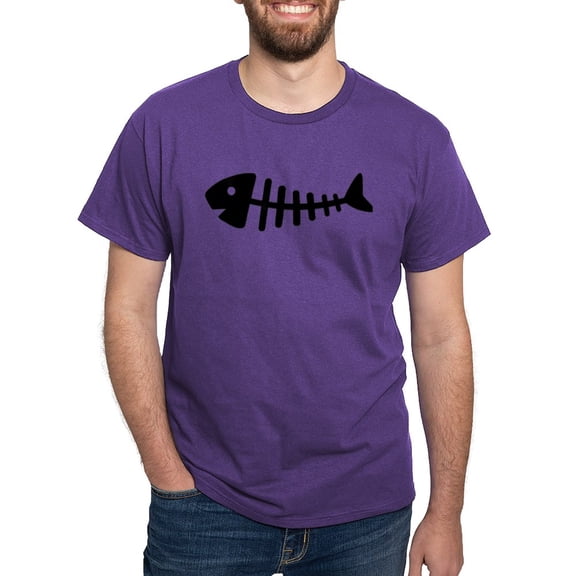 CafePress - Fishbone Dark T Shirt - Men's Classic Graphic Cotton T-Shirt