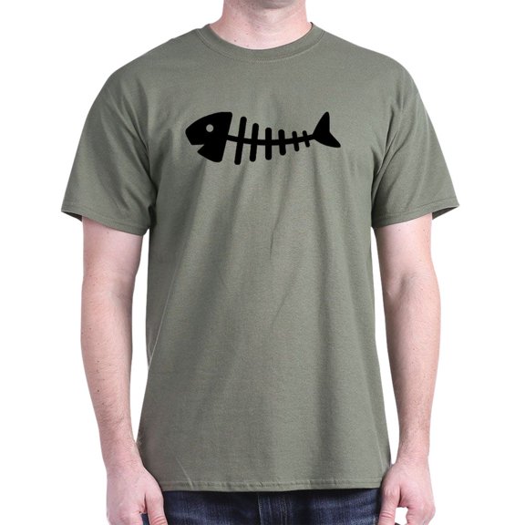 CafePress - Fishbone Dark T Shirt - Men's Classic Graphic Cotton T-Shirt