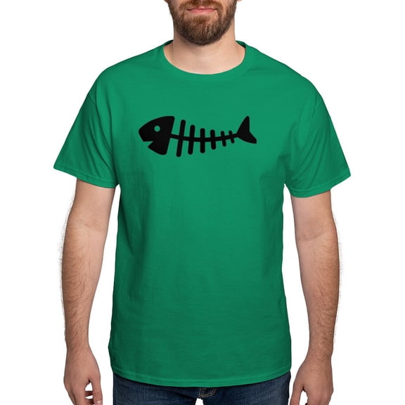 CafePress - Fishbone Dark T Shirt - Men's Classic Graphic Cotton T-Shirt