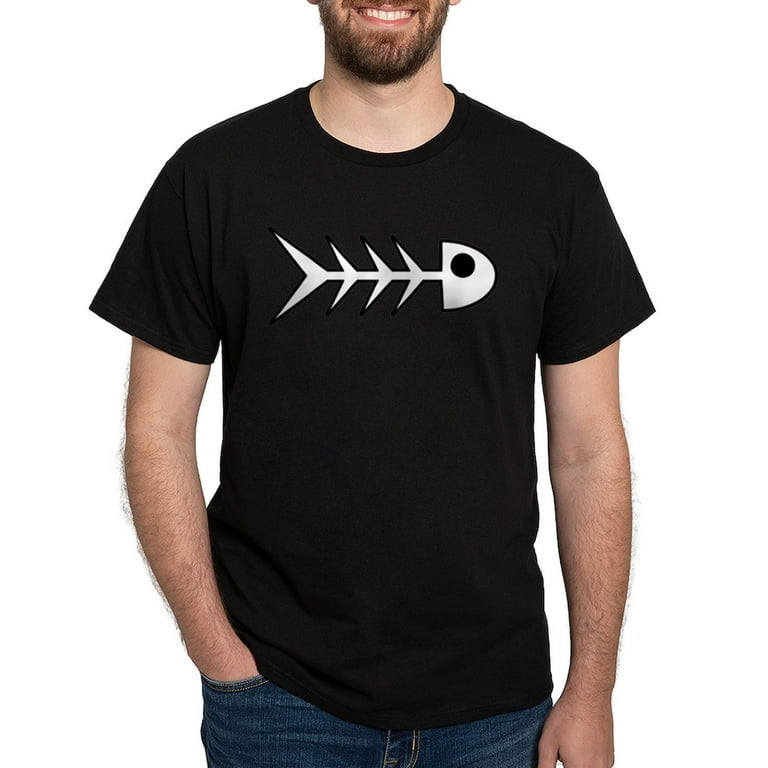 CafePress Fishbones Dark T Shirt Men's Classic Graphic Cotton
