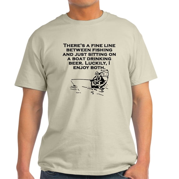 CafePress - Fishing And Sitting In A Boat T Shirt - Men's Classic Graphic T-Shirt