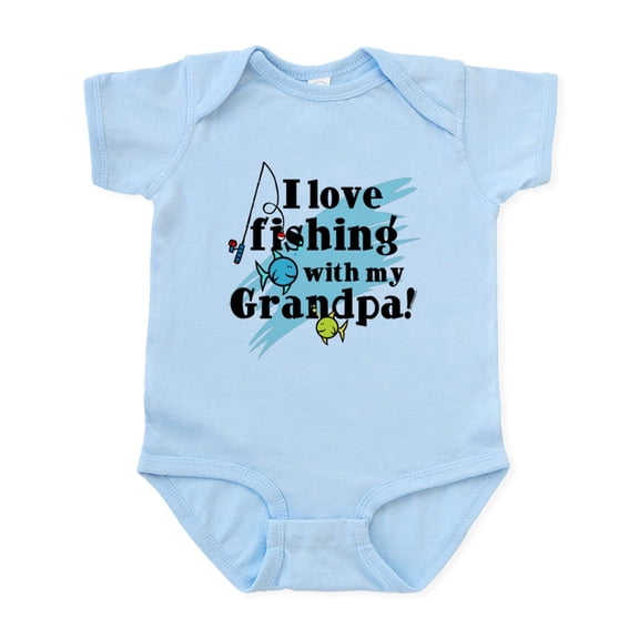 CafePress - Fishing With Grandpa Infant Bodysuit - Baby Light Bodysuit, Size Newborn - 24 Months