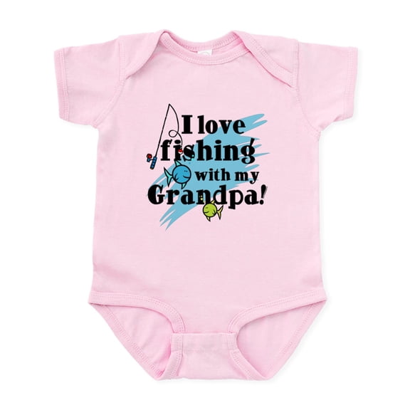 CafePress - Fishing With Grandpa Infant Bodysuit - Baby Light Bodysuit, Size Newborn - 24 Months