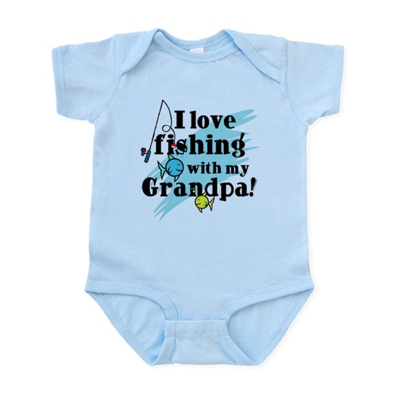 CafePress - Fishing With Grandpa Infant Bodysuit - Baby Light Bodysuit, Size Newborn - 24 Months